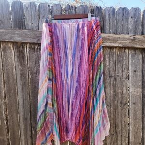 Soft Surrondings Ombre Bohemian Pleated Skirt
